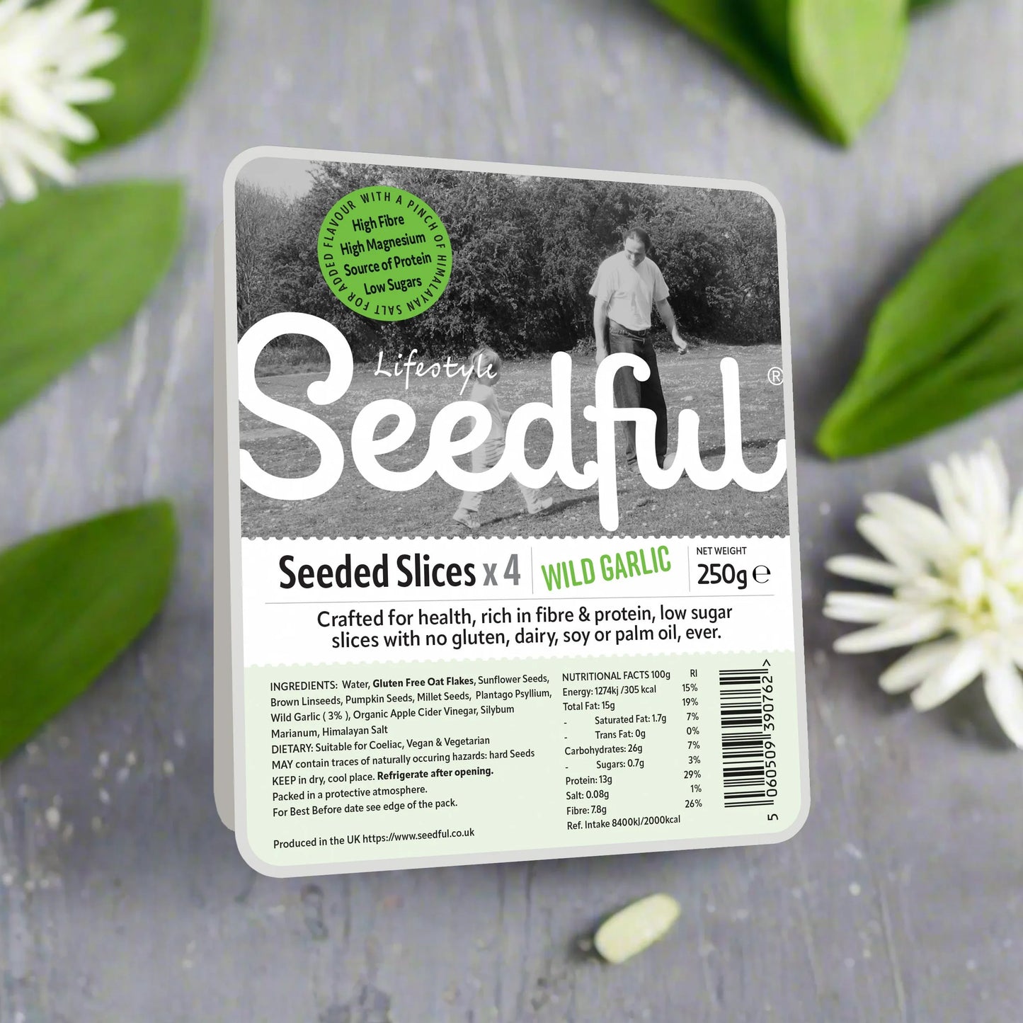 1 x 250g SEEDFUL Slices with Wild Garlic ( 4 Slices Each Pack )