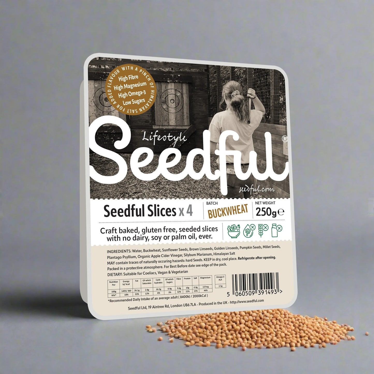 1 x 250g SEEDFUL Buckwheat Slices ( 4 Slices Each Pack )