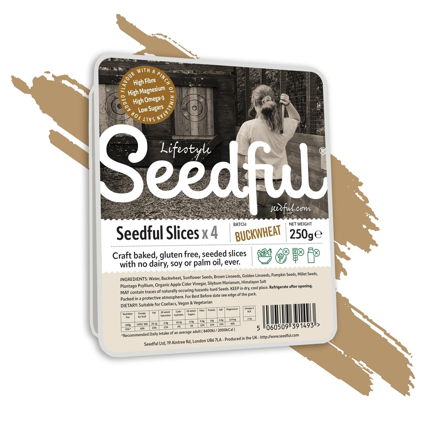 1 x 250g SEEDFUL Buckwheat Slices ( 4 Slices Each Pack )